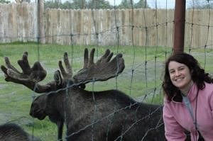 Toby with a moose