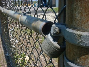 Fence post with hole